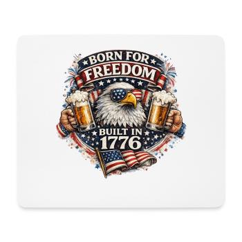 Geboren zur Freiheit 1776 4. Juli Unabhängigkeit - Mousepad (Querformat) - Weiß - Vorne