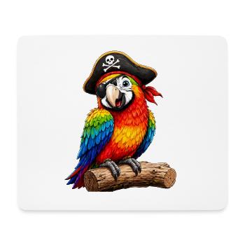  Bunter Piratenpapagei Mit Augenklappe Für Kinder - Mousepad (Querformat) - Weiß - Vorne