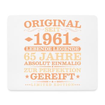 1961 Jahrgang 65 Jahre Absolut Einmalig - Mousepad (Querformat) - Weiß - Vorne