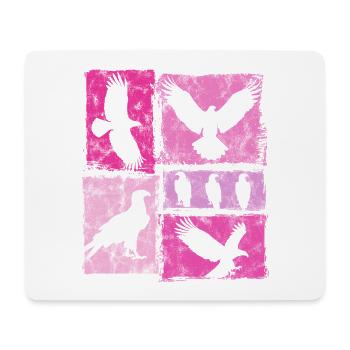 Adler Retro Grafik Silhouetten - Mousepad (Querformat) - Weiß - Vorne