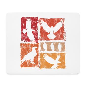 Adler Retro Tierdruck - Mousepad (Querformat) - Weiß - Vorne