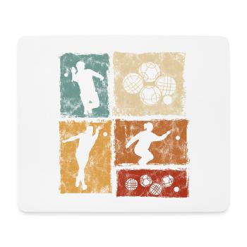Bocce and Petanque Player Graphic - Mouse Pad (horizontal) - white - Front