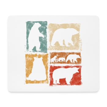 Bears Perspectives Retro Animal Print - Mouse Pad (horizontal) - white - Front