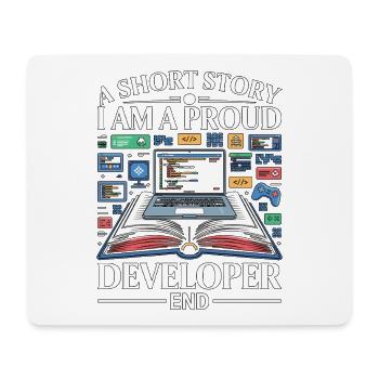 Game Developer A Short Story I Am Game Programmer - Mousepad (Querformat) - Weiß - Vorne