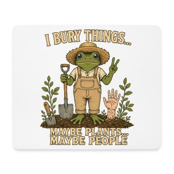 Gärtner Frosch Schwarzer Humor Shirt - Mousepad (Querformat) - Weiß - Vorne
