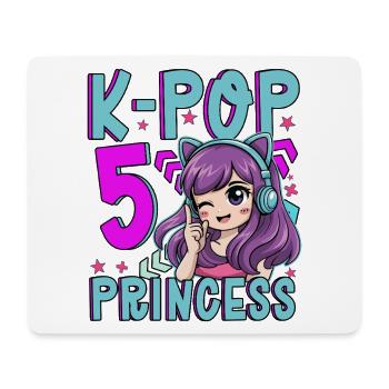 K-Pop Princess Age 5 Years Old Birthday - Mouse Pad (horizontal) - white - Front