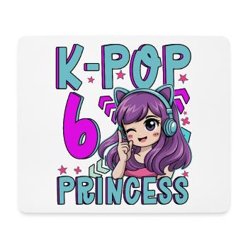 K-Pop Princess Age 6 Years Old Birthday - Mouse Pad (horizontal) - white - Front