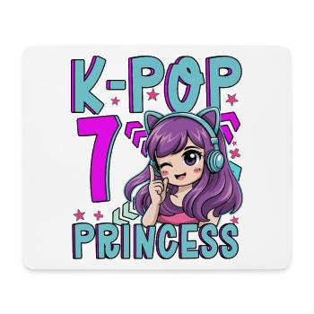 K-Pop Princess Age 7 Years Old Birthday - Mouse Pad (horizontal) - white - Front
