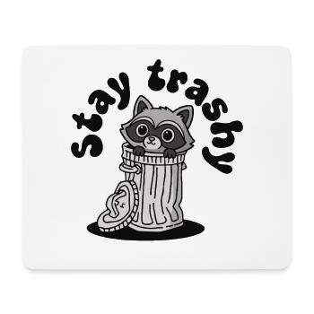 Reste Trashig, Mignon Panda Raton Laveur Ordures - Tapis de souris (format paysage) - blanc - Devant