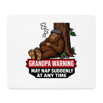 Bigfoot-Opa Warnung: Kann bei jedem Mal plötzlich ein Nickerchen machen - Mousepad (Querformat) - Weiß - Vorne