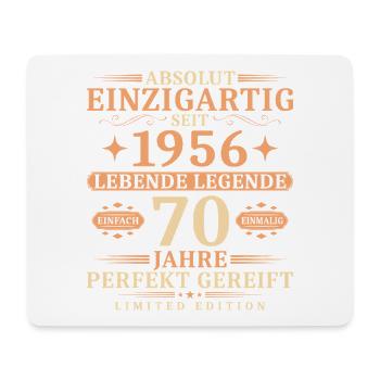 70. Geburtstag Einzigartig Jahrgang 1956 - Mousepad (Querformat) - Weiß - Vorne