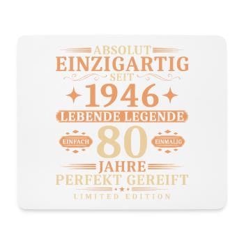 80. Geburtstag Einzigartig Jahrgang 1946 - Mousepad (Querformat) - Weiß - Vorne