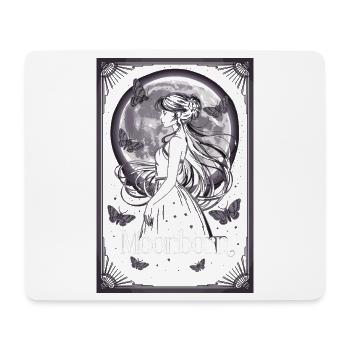 Moonborn motif with moon silhouette - Mouse Pad (horizontal) - white - Front