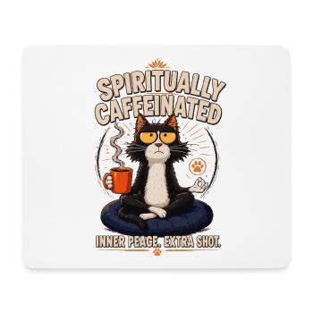 Spirited Cat Kaffeemeditation - Mousepad (Querformat) - Weiß - Vorne