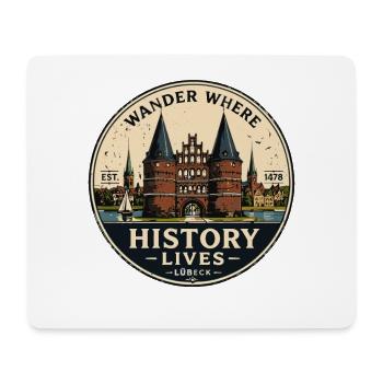  Wander Where History Lives Lübeck Holstentor - Mousepad (Querformat) - Weiß - Vorne