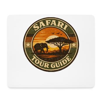 Safari Tour Guide Elephant Retro Adventure Design - Mouse Pad (horizontal) - white - Front