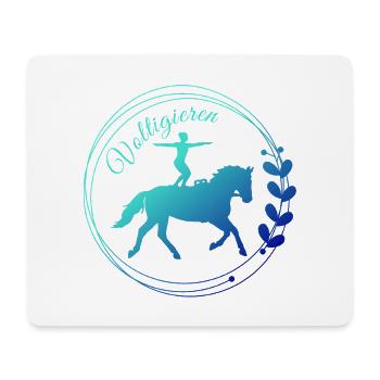 Voltigieren Stand: Volti Pferdesport Pflichtübung - Mousepad (Querformat) - Weiß - Vorne