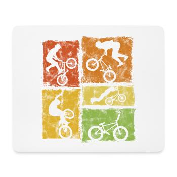 BMX Biker Graphic - Cascades de style rétro - Tapis de souris (format paysage) - blanc - Devant