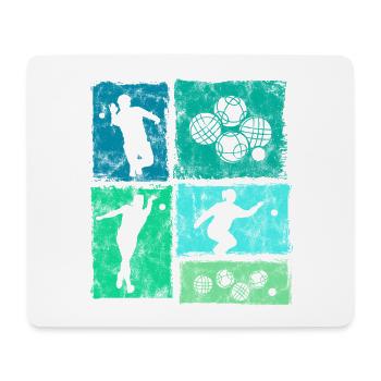 Retro Boccia Und Petanque Spieler Grafik - Mousepad (Querformat) - Weiß - Vorne