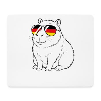 German flag Capybara German Germany - Mouse Pad (horizontal) - white - Front