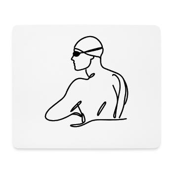 Schwimmer Grafik - Mousepad (Querformat) - Weiß - Vorne