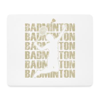 Retro style badminton player - Mouse Pad (horizontal) - white - Front