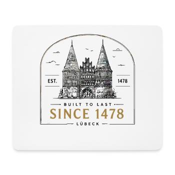  Lübeck Holstentor Since 1478 Built To Last Est - Mousepad (Querformat) - Weiß - Vorne
