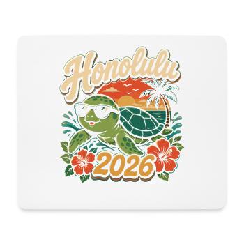 Honolulu 2026 Tortoise - Mouse Pad (horizontal) - white - Front