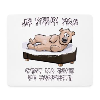 Grizzly fun sur canapé - zone de confort humour - Tapis de souris (format paysage) - blanc - Devant