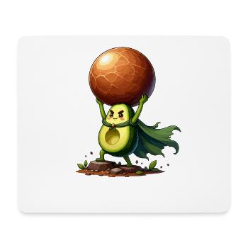 Un héros avocat soulève une boule de fruits - Tapis de souris (format paysage) - blanc - Devant