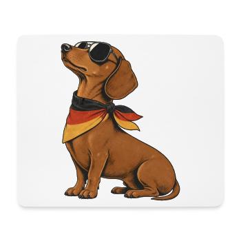 Dachshund with flag bandana & sunglasses - Mouse Pad (horizontal) - white - Front