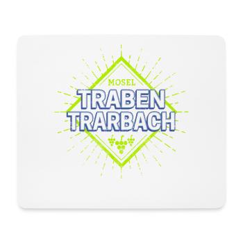 Traben-Trarbach an der Mosel mit Retro Weintrauben - Mousepad (Querformat) - Weiß - Vorne
