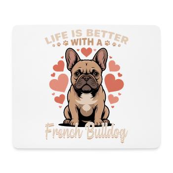 Bouledogue français Race de chien Frenchie - Tapis de souris (format paysage) - blanc - Devant