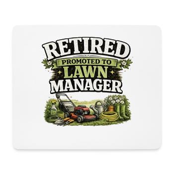 Ruhestand: Befördert zum  Rasen Manager mähen Gras - Mousepad (Querformat) - Weiß - Vorne