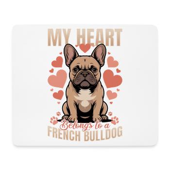 Bouledogue français Race de chien Frenchie - Tapis de souris (format paysage) - blanc - Devant