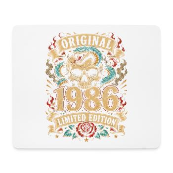 Original 1986 Schädel mit Schlange - Mousepad (Querformat) - Weiß - Vorne
