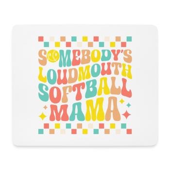Softball Mama im Retro-Stil - Mousepad (Querformat) - Weiß - Vorne