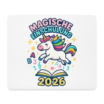 Magische Einschulung 2026 Einhorn Schule - Mousepad (Querformat) - Weiß - Vorne