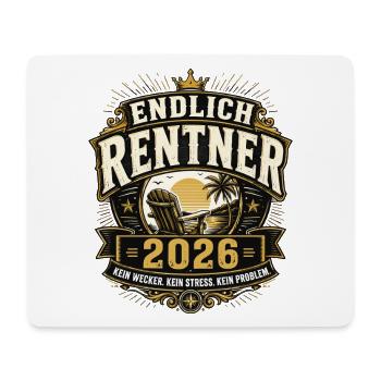 Endlich Rentner 2026 Urlaub im Ruhestand - Mousepad (Querformat) - Weiß - Vorne