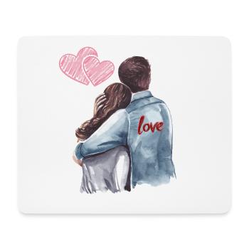 Love Forever – Romantic Couple in Embrace - Mouse Pad (horizontal) - white - Front