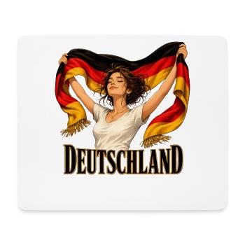 Deutschlandflagge Freiheitsheldin - Mousepad (Querformat) - Weiß - Vorne