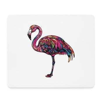 Flamant rose coloré - Tapis de souris (format paysage) - blanc - Devant