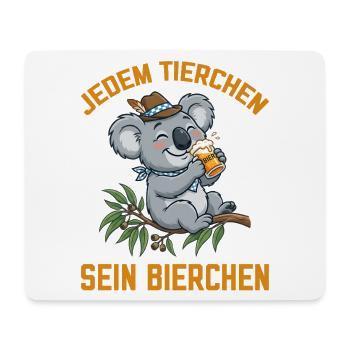 Jedem Tierchen sein Bierchen Koala Bär trinkt Bier - Mousepad (Querformat) - Weiß - Vorne