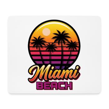 Miami Strand Sonnenuntergang mit Palmen - Mousepad (Querformat) - Weiß - Vorne