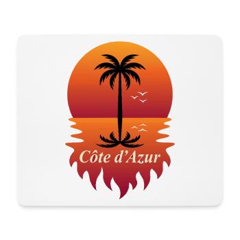 Côte d’Azur Meer Strand mit Palme Sonnenuntergang  - Mousepad (Querformat) - Weiß - Vorne