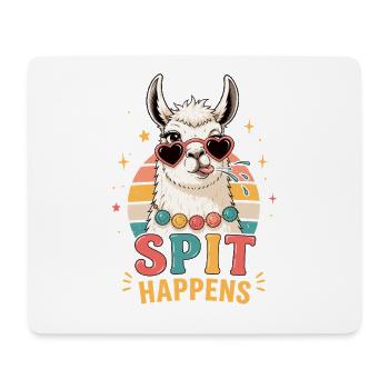 Llama Spit Happens Shirt - Mouse Pad (horizontal) - white - Front