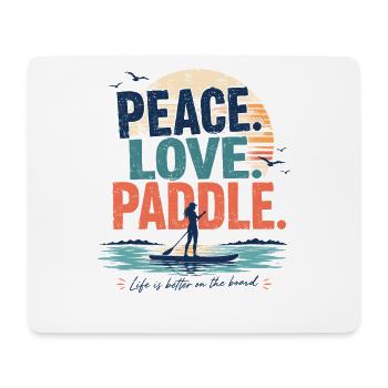 Peace Love Paddle SUP Shirt - Mousepad (Querformat) - Weiß - Vorne