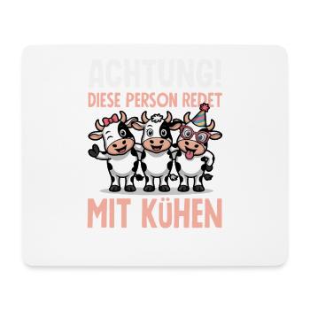 Achtung Diese Person Redet Mit Kühen Bauer Kuh - Mousepad (Querformat) - Weiß - Vorne