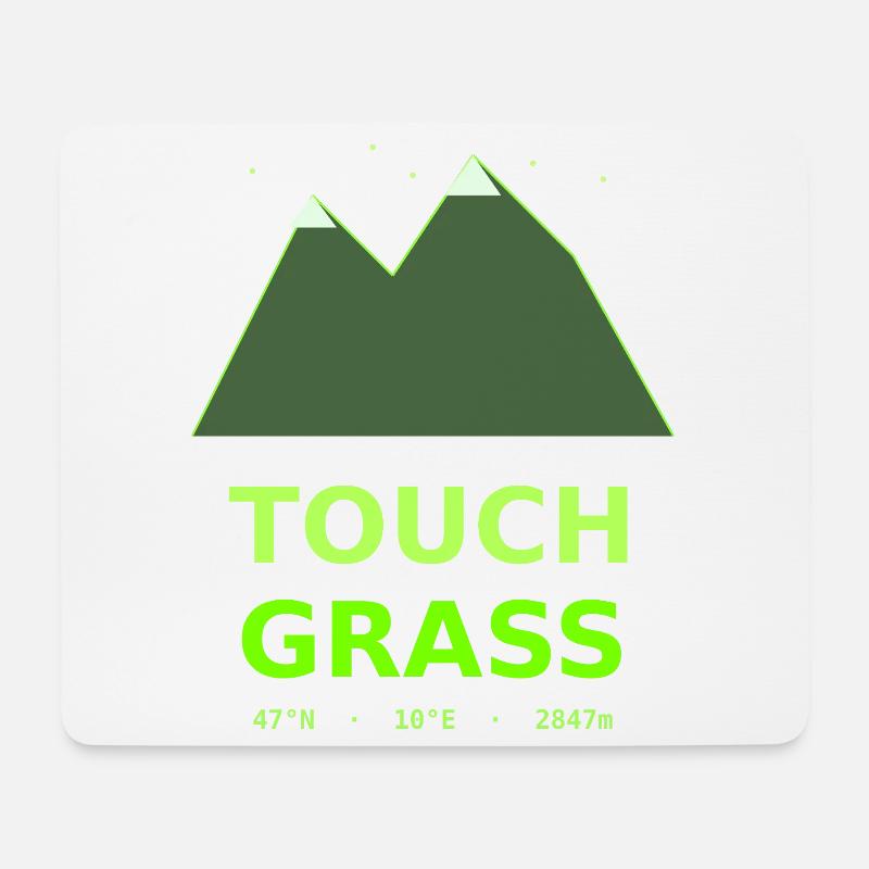 Neon Berge Touch Grass - Mousepad (Querformat) - Weiß
