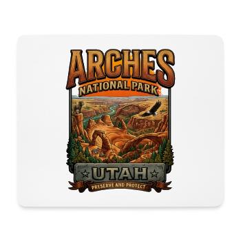 Arches National Park Utah Landscape Poster Retro - Mouse Pad (horizontal) - white - Front